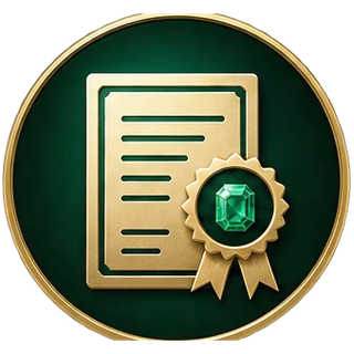 Certificate with a gold seal in a badge